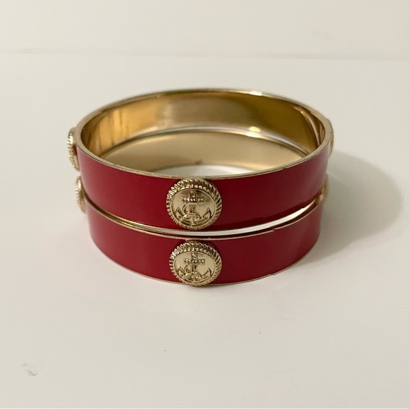 Anna & Ava Nautical Anchor Gold & Enamel Bangle Bracelet Lot - Picture 10 of 13